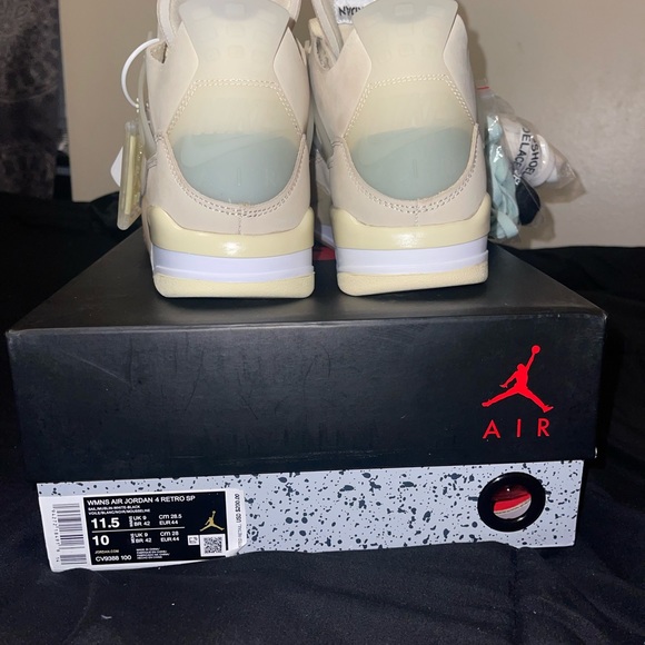 Jordan 4 Off White “Sail” SIZE 10 DEADSTOCK NEVER WORN STOCK X VERIFIED - Picture 2 of 8
